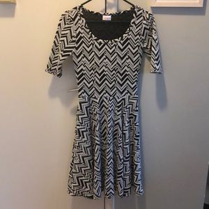Black and white scoop neck dress